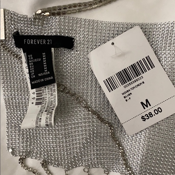 FOREVER21 Silver Crop top - Picture 4 of 4